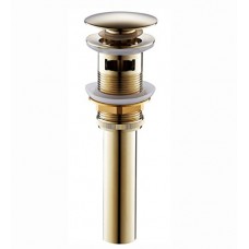 Tochange Zirconium Gold Color Bathroom Basin Sink Water Drain Vessel Strainers Without Overflow/With Overflow Antique Brass Faucet Accessory (Design : With Overflow Hole) - B07DP2K1DN